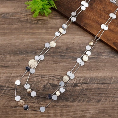 COLLANA LUNGA A DOPPIO FILO MULTIDISCO - SW23148E847