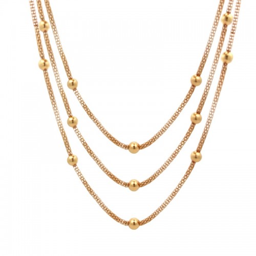 COLLANA LUNGA A TRE FILI CON SFERE - SW23984E941