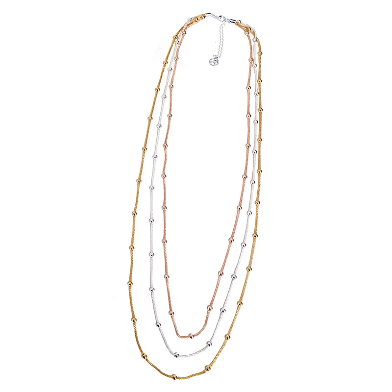 COLLANA LUNGA A TRE FILI CON SFERE - SW23984E941