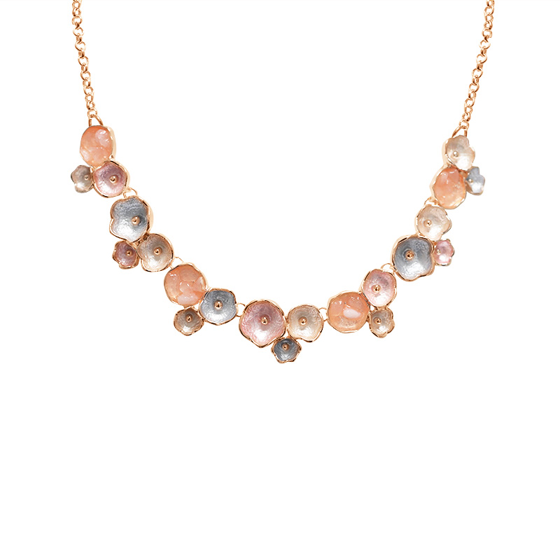 COLLANA FIORI SMALTATI CON PIETRE - SW24100A147