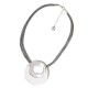 COLLANA MULTIFILO CON PENDENTE TONDO SPAZZOLATO & CERCHIO LUCIDO - SW241024B658 COLLANA MULTIFILO CON PENDENTE TONDO SPAZZOLATO & CERCHIO LUCIDO - SW241024B658