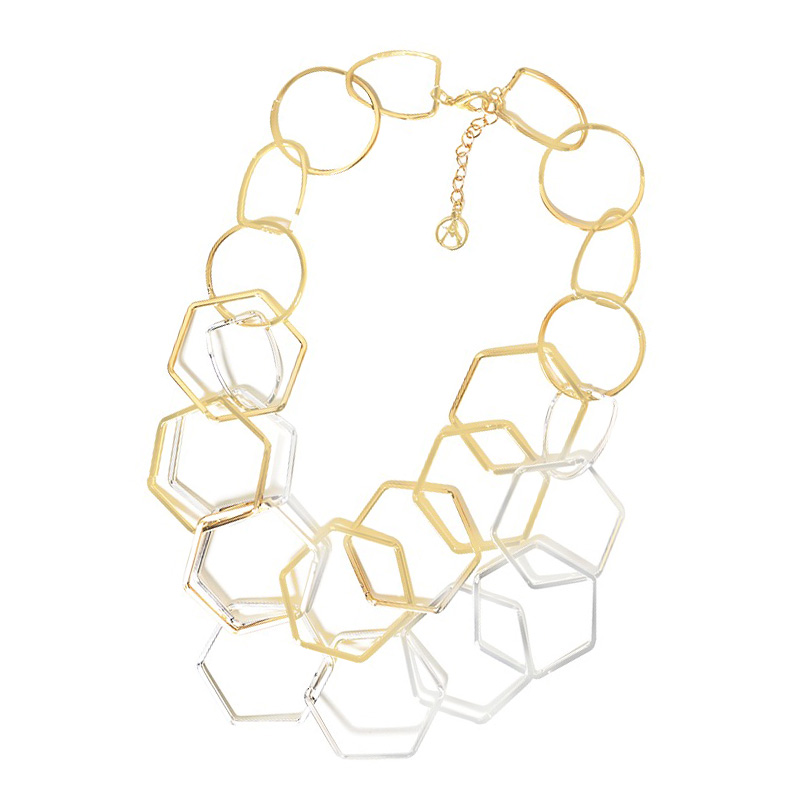 COLLANA A CATENA GEOMETRICA ESAGONALE - SW24108B651 COLLANA A CATENA GEOMETRICA ESAGONALE - SW24108B651