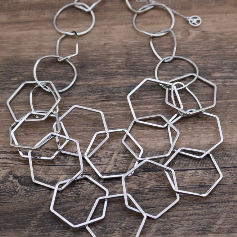 COLLANA A CATENA GEOMETRICA ESAGONALE - SW24108B651 COLLANA A CATENA GEOMETRICA ESAGONALE - SW24108B651