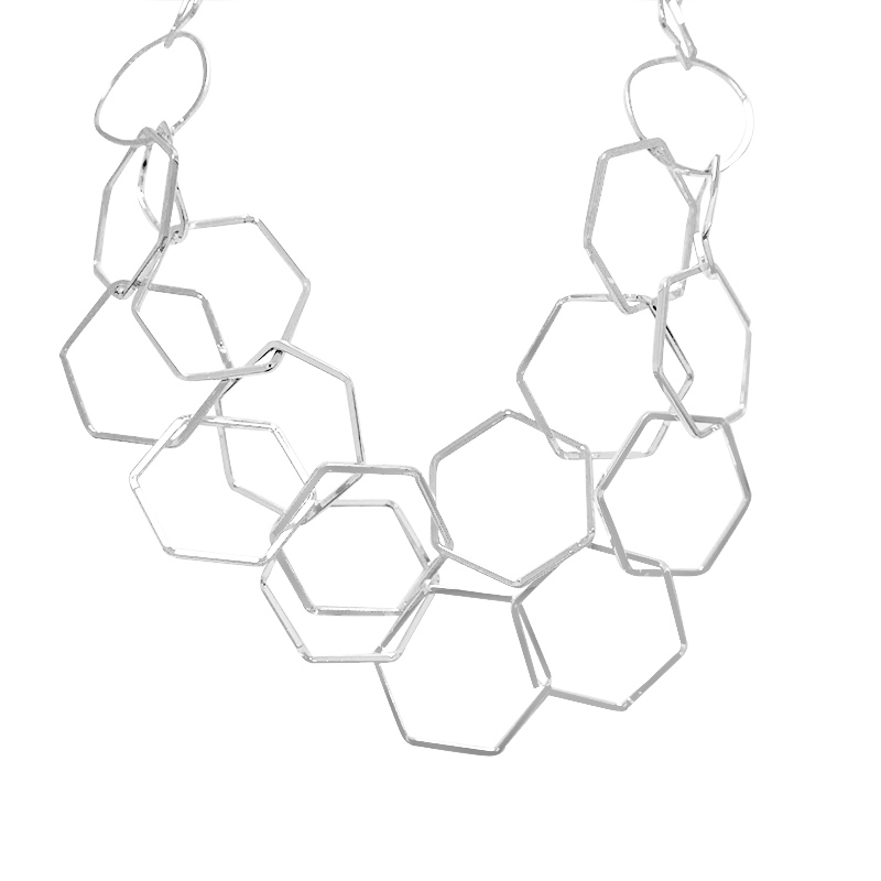 COLLANA A CATENA GEOMETRICA ESAGONALE - SW24108B651 COLLANA A CATENA GEOMETRICA ESAGONALE - SW24108B651