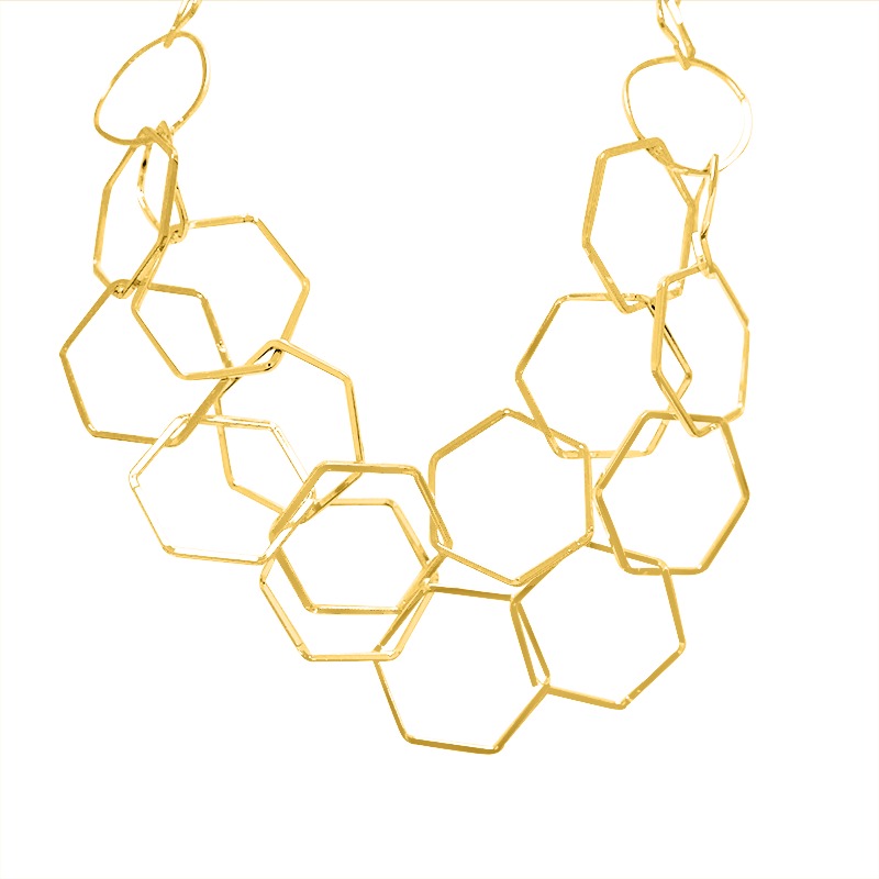 COLLANA A CATENA GEOMETRICA ESAGONALE - SW24108B651 COLLANA A CATENA GEOMETRICA ESAGONALE - SW24108B651
