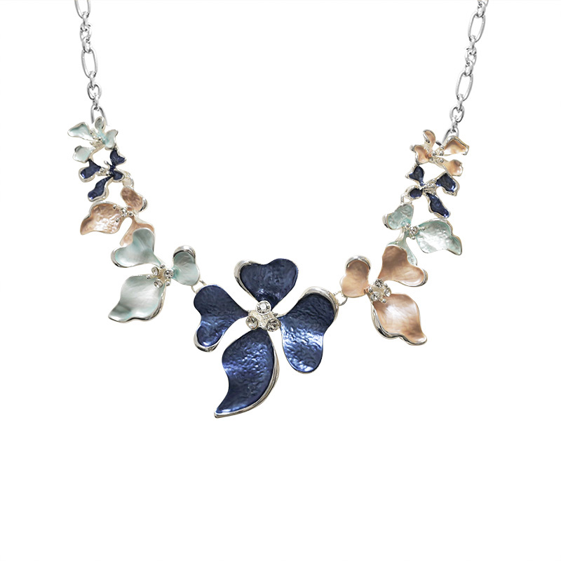 COLLANA FIORI SMALTATI CON STRASS - SW24112B662
