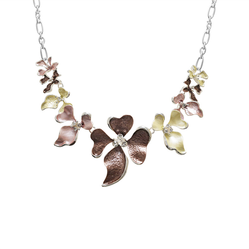 COLLANA FIORI SMALTATI CON STRASS - SW24112B662