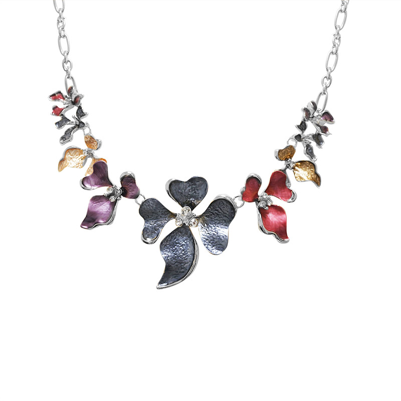 COLLANA FIORI SMALTATI CON STRASS - SW24112B662