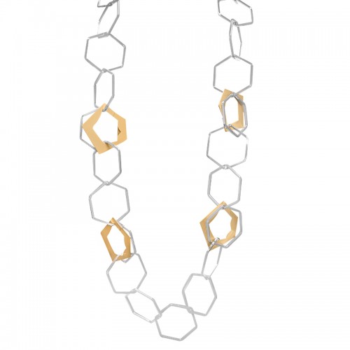 COLLANA LUNGA A CATENA GEOMETRICA ESAGONALE - SW24116B654