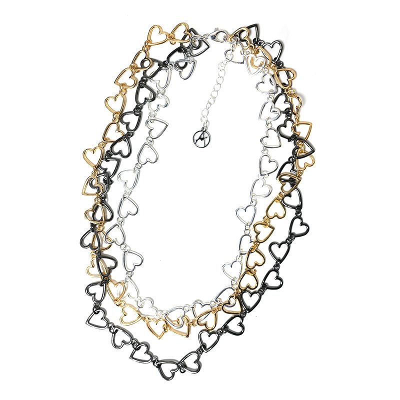 COLLANA TRE FILI A CATENA DI CUORI - SW24116B685 COLLANA TRE FILI A CATENA DI CUORI - SW24116B685