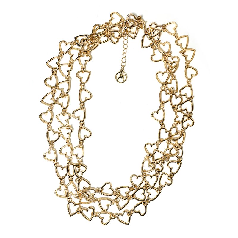 COLLANA TRE FILI A CATENA DI CUORI - SW24116B685 COLLANA TRE FILI A CATENA DI CUORI - SW24116B685