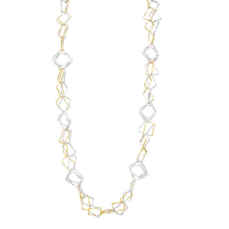 COLLANA LUNGA A DOPPIA CATENA GEOMETRICA - SW24116B691 COLLANA LUNGA A DOPPIA CATENA GEOMETRICA - SW24116B691