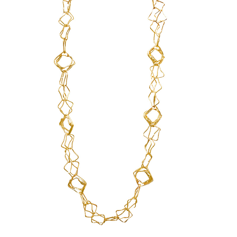 COLLANA LUNGA A DOPPIA CATENA GEOMETRICA - SW24116B691 COLLANA LUNGA A DOPPIA CATENA GEOMETRICA - SW24116B691
