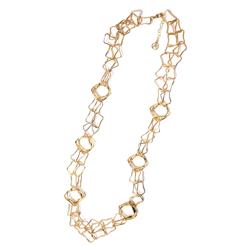 COLLANA LUNGA A DOPPIA CATENA GEOMETRICA - SW24116B691 COLLANA LUNGA A DOPPIA CATENA GEOMETRICA - SW24116B691