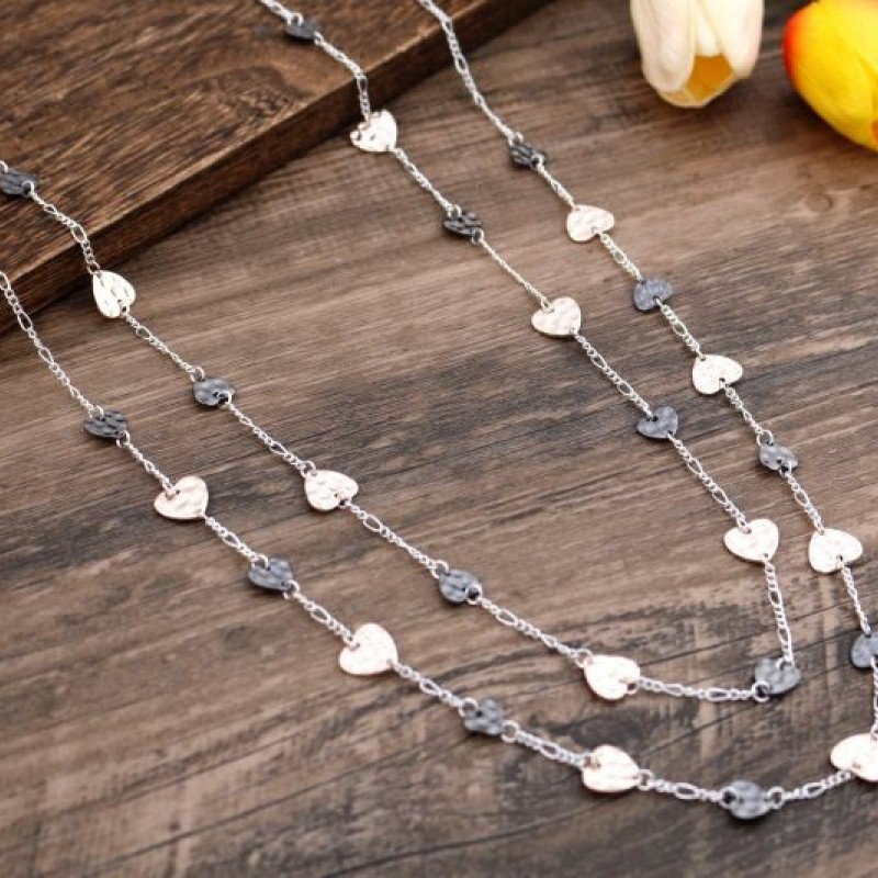 COLLANA LUNGA A DOPPIO FILO CON CUORI - SW241184A589