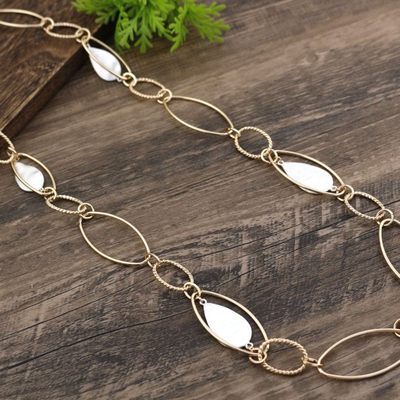 COLLANA LUNGA A CATENA CON INSERTI A GOCCIA - SW24124A600