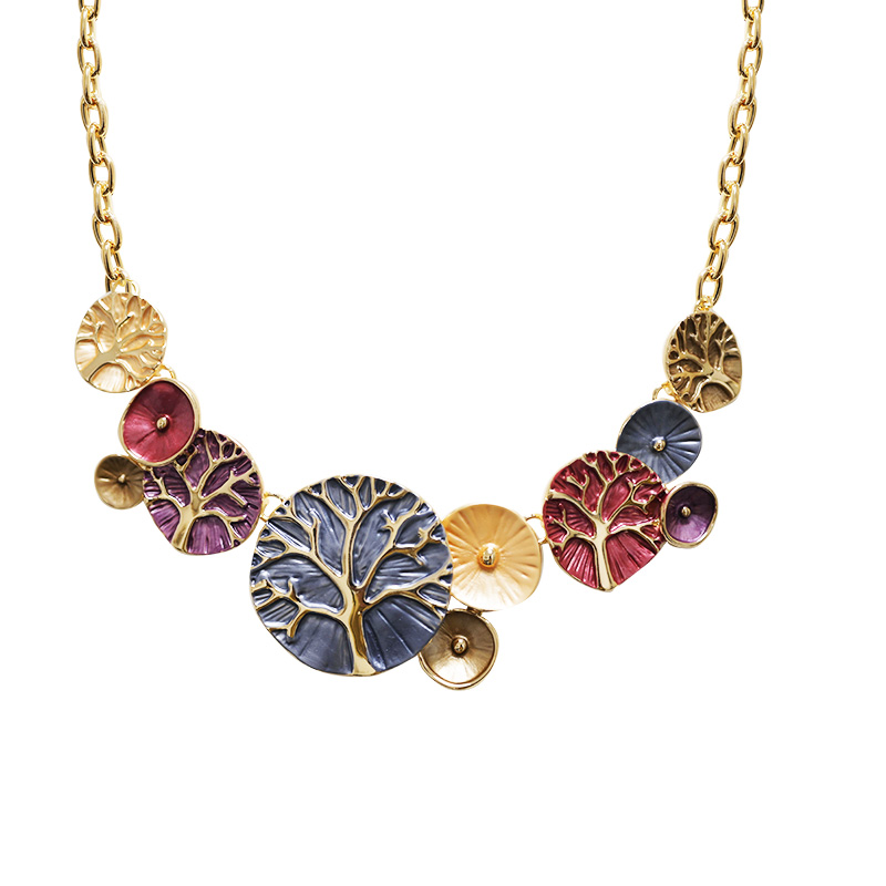 COLLANA CON ALBERI DELLA VITA SMALTATI - SW2488B806