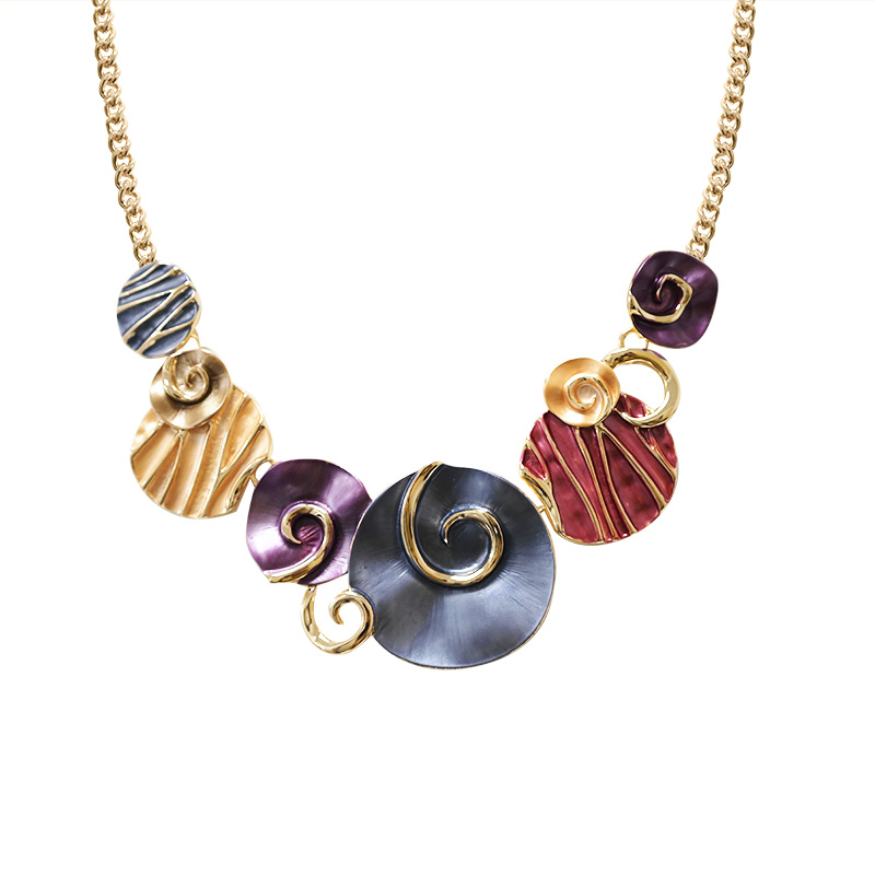 COLLANA TONDI SMALTATI CON SPIRALI - SW2488B808 COLLANA TONDI SMALTATI CON SPIRALI - SW2488B808