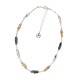 COLLANA DI PERLINE METALLICHE CON TUBI E PEPITE - SW2492B687