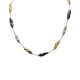 COLLANA DI PERLINE METALLICHE CON TUBI E PEPITE - SW2492B687