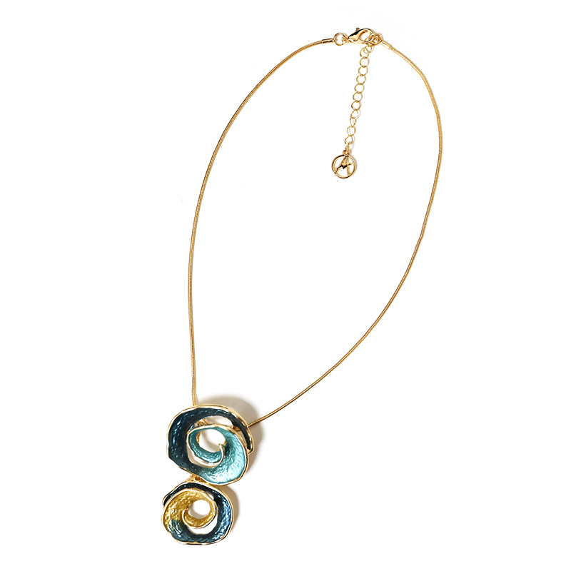 COLLANA CON DOPPIO CIONDOLO A SPIRALE SMALTATA - SW25100C475