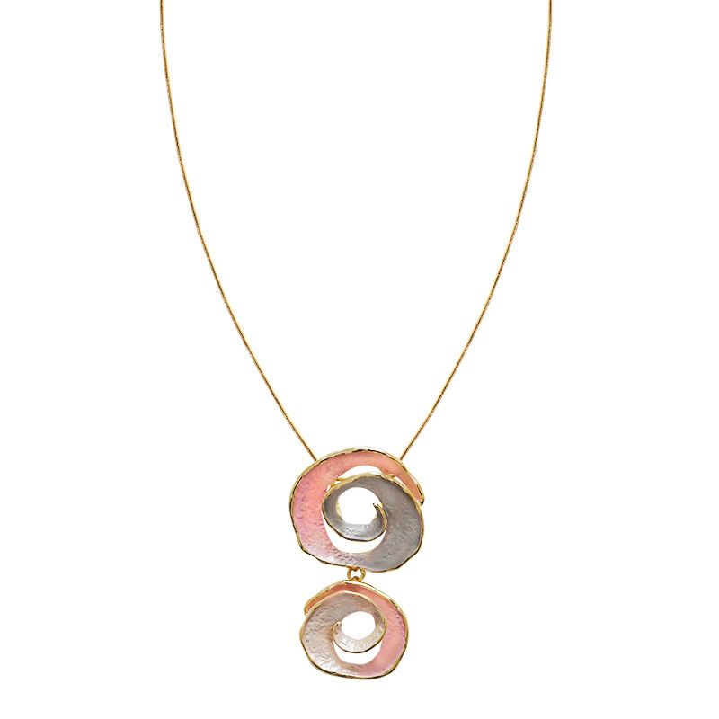 COLLANA CON DOPPIO CIONDOLO A SPIRALE SMALTATA - SW25100C475