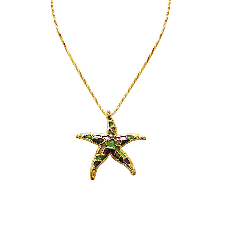 COLLANA CON CIONDOLO STELLA MARINA SMALTATA - SW25100C476