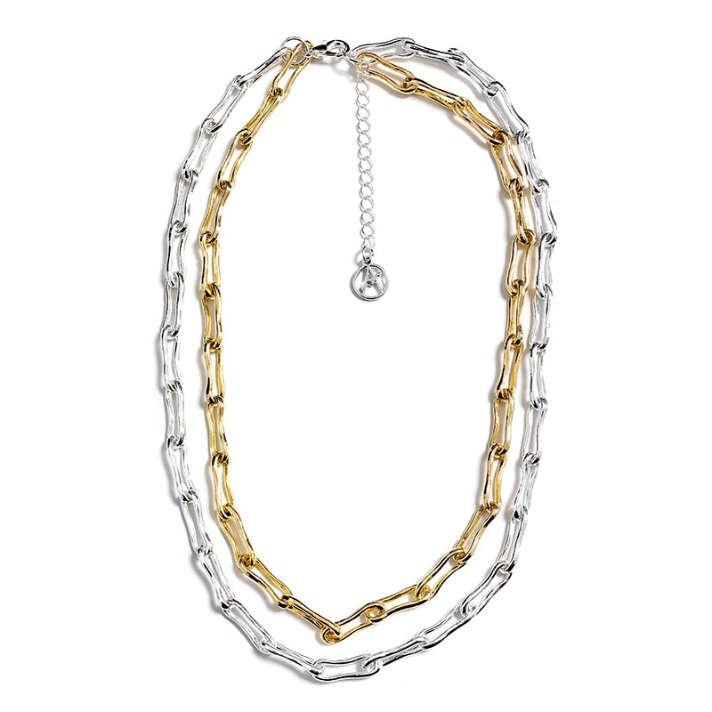 COLLANA DOPPIO FILO CON CATENA GRAFFETTA - SW251088C510