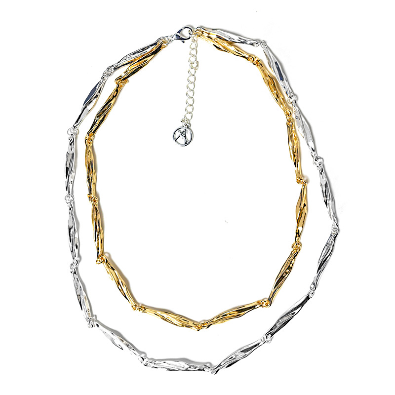 COLLANA DOPPIO FILO A MAGLIE RITORTE - SW251088C511