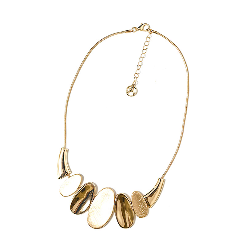 COLLANA CON OVALI ALTERNATI LUCIDI E SATINATI - SW25108B88