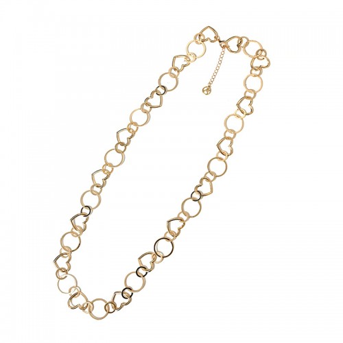 LONG CHAIN ​​NECKLACE WITH CIRCLES AND HEARTS - SW25116B83
