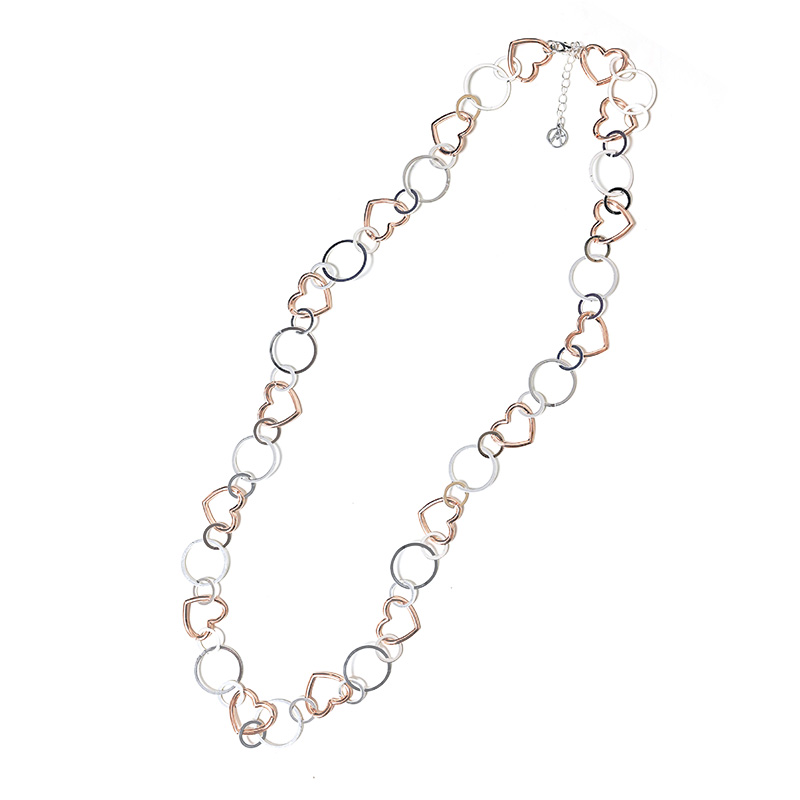 COLLANA LUNGA A CATENA DI CERCHI E CUORI - SW25116B83