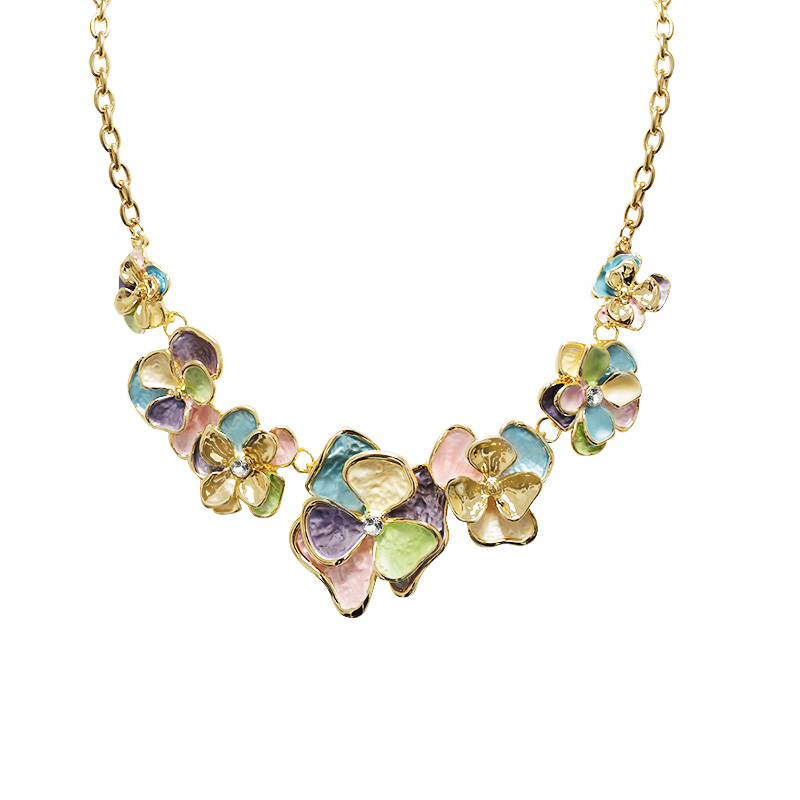 COLLANA CON FIORI SMALTATI - SW25116C420