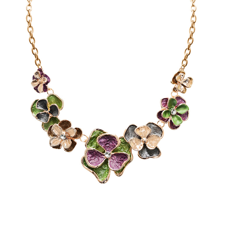 COLLANA CON FIORI SMALTATI - SW25116C420