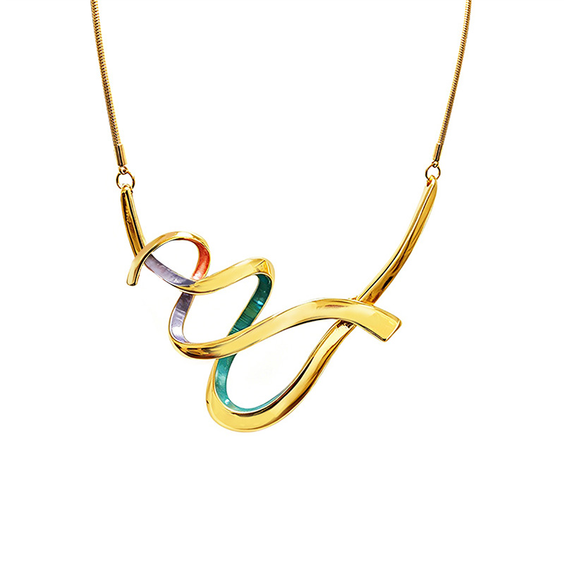 COLLANA CON LINEA SINUOSA SMALTATA - SW25116C427