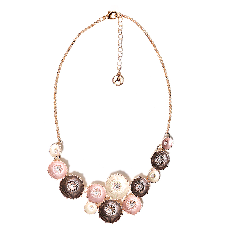 COLLANA FLOREALE SMALTATA CON STRASS - SW25116C443