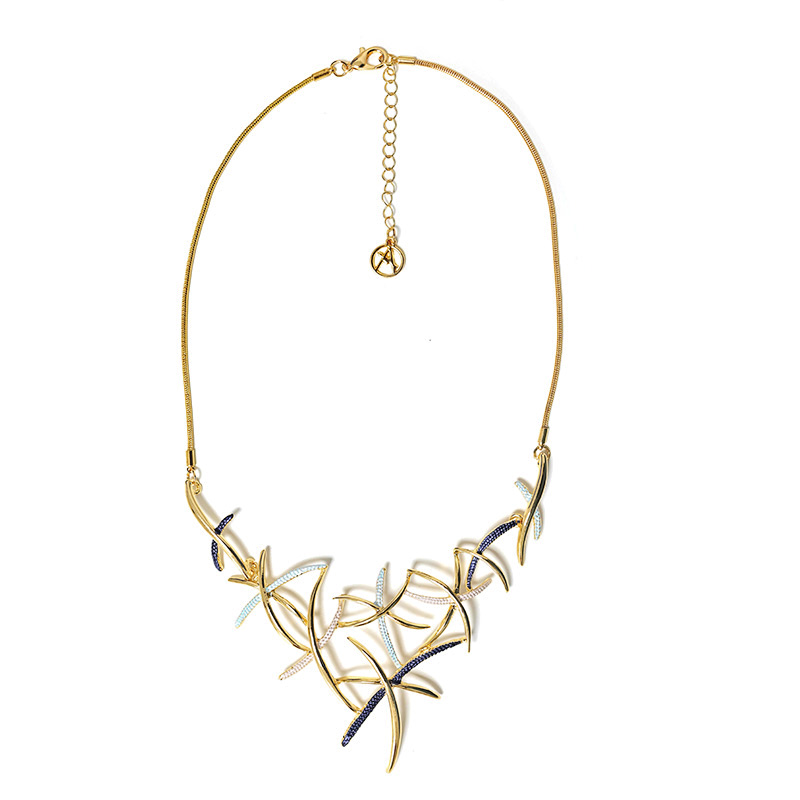 COLLANA SMALTATA CON STELLE MARINE ASTRATTE - SW25116C446