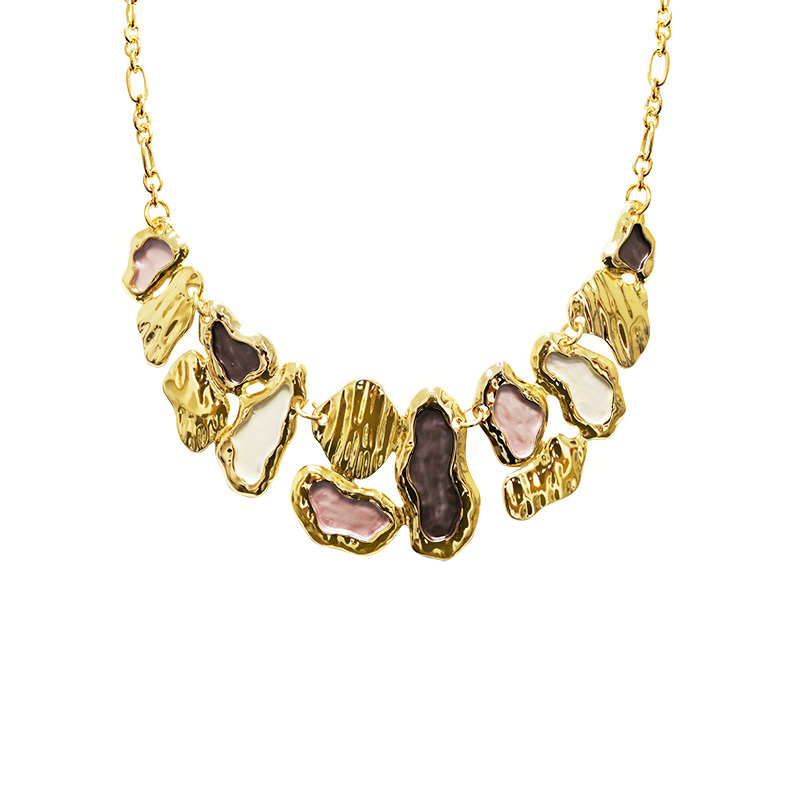 COLLANA CON ELEMENTI ORGANICI SMALTATI - SW25116C448