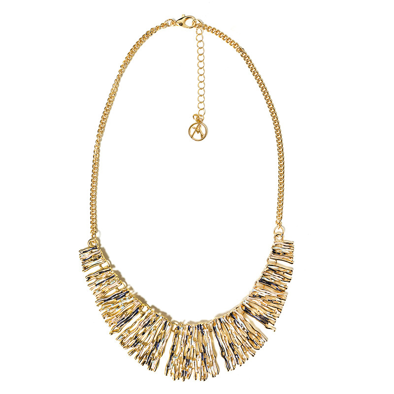 COLLANA CON LAMELLE SMALTATE EFFETTO FRANGE - SW25116C450