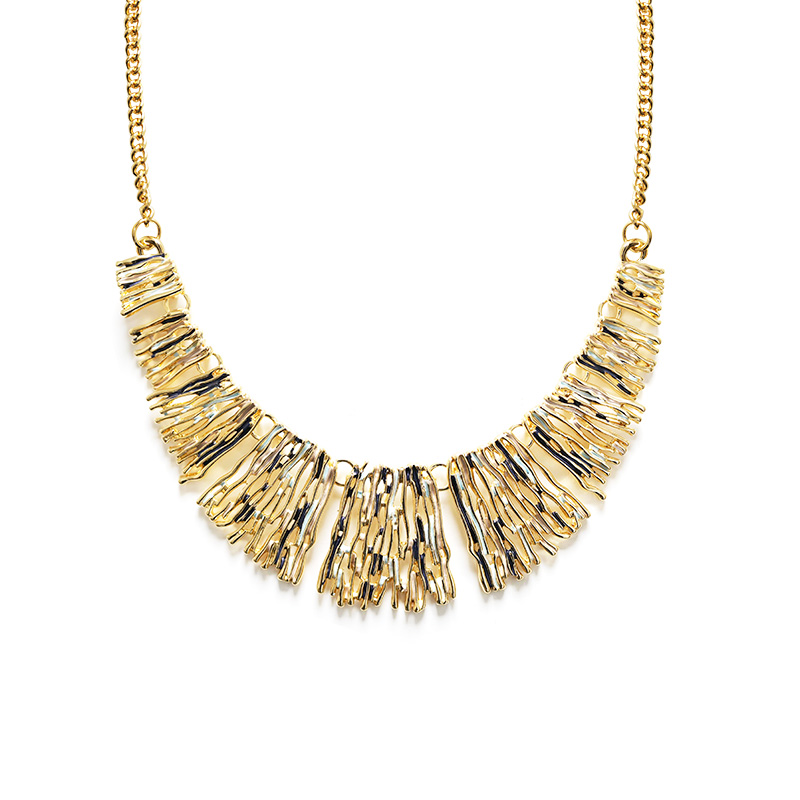 COLLANA CON LAMELLE SMALTATE EFFETTO FRANGE - SW25116C450