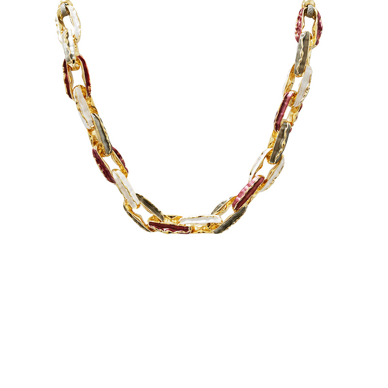 COLLANA A CATENA CON MAGLIE SMALTATE - SW25116C455