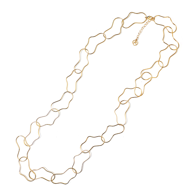 COLLANA LUNGA CATENA A MAGLIE ONDULATE - SW25116C509