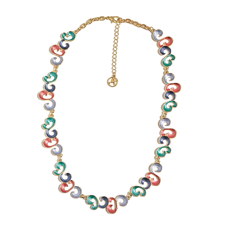 COLLANA CON MOTIVI CURVILINEI SMALTATI - SW25124C428