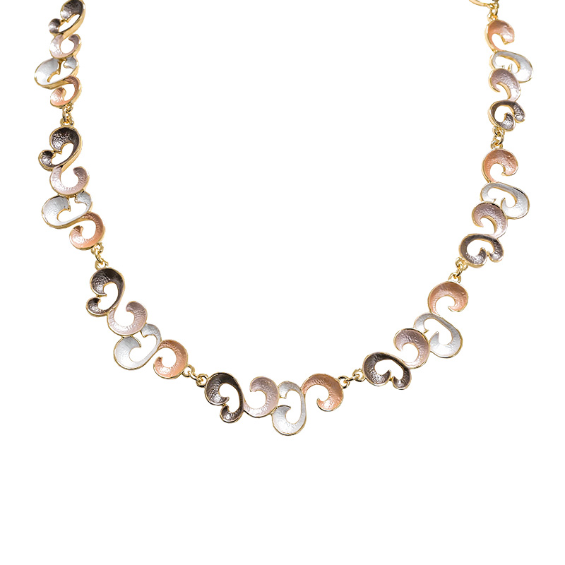 COLLANA CON MOTIVI CURVILINEI SMALTATI - SW25124C428