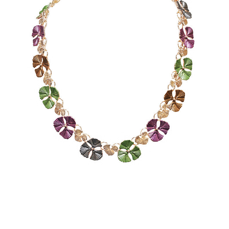 COLLANA CON FOGLIE DI GINKGO SMALTATE - SW25124C432