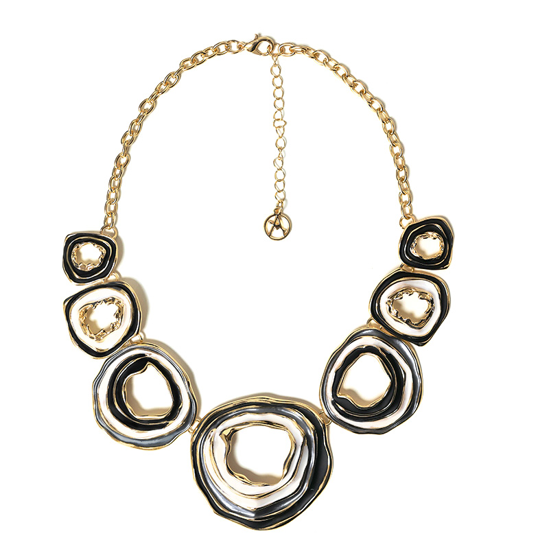 COLLANA CON CERCHI ORGANICI SMALTATI - SW25124C452