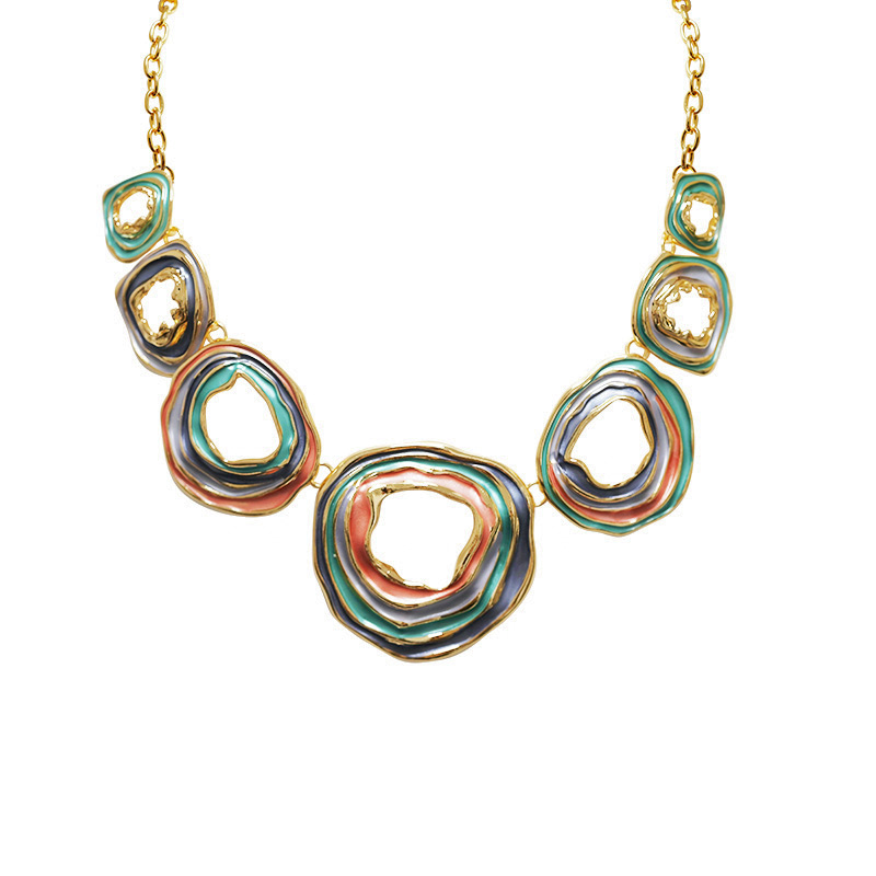 COLLANA CON CERCHI ORGANICI SMALTATI - SW25124C452