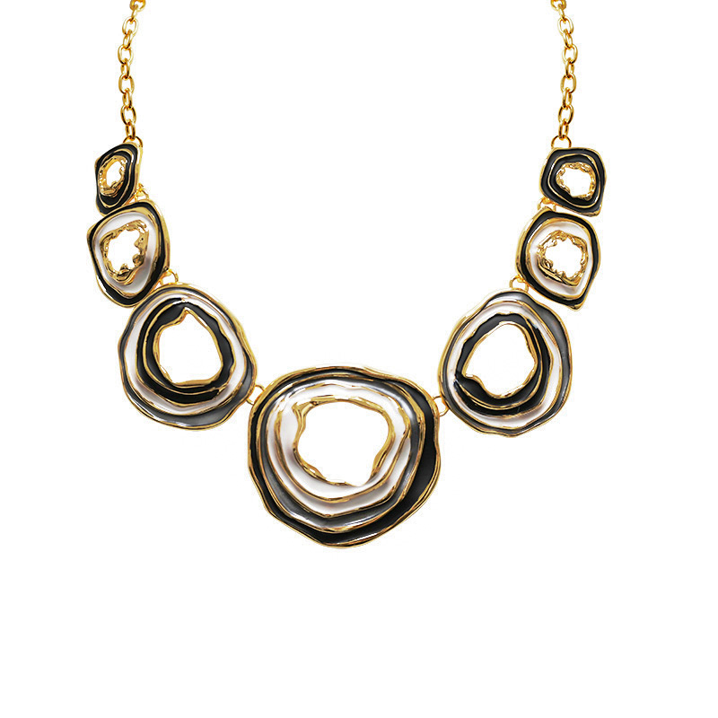 COLLANA CON CERCHI ORGANICI SMALTATI - SW25124C452