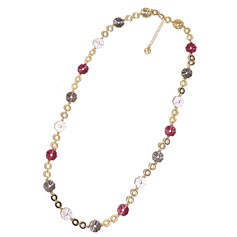 COLLANA LUNGA CON FIORELLINI SMALTATI - SW25124C454