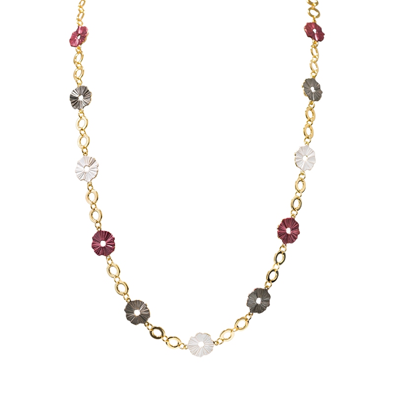 COLLANA LUNGA CON FIORELLINI SMALTATI - SW25124C454